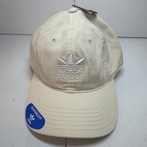 NWT Adidas Originals Men's Relaxed Adjustable Strap Back Hat Cream One Size